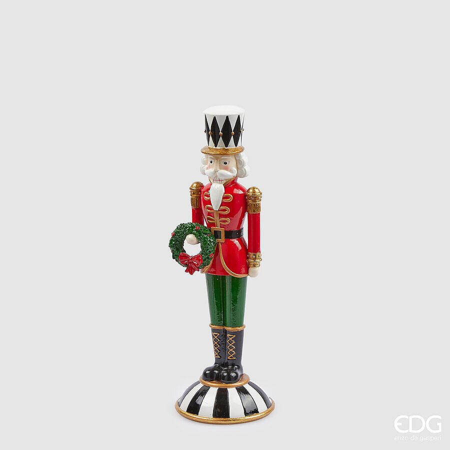 Décoration de Noël EDG Enzo De Gasperi Soldat Échecs H 30 Cm P 10 Cm Vert Rouge