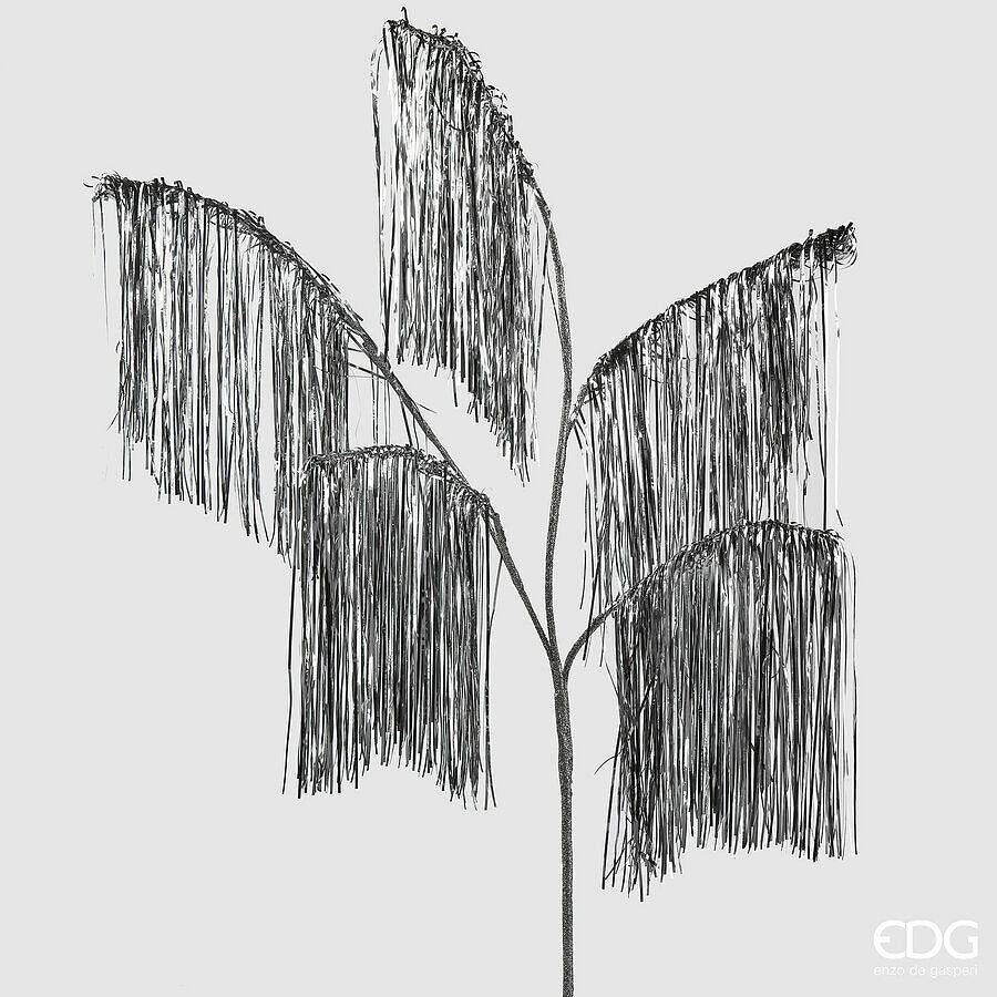 EDG Enzo De Gasperi Décoration de Noël Franges Branche 5 Branches H 125 Cm Argent