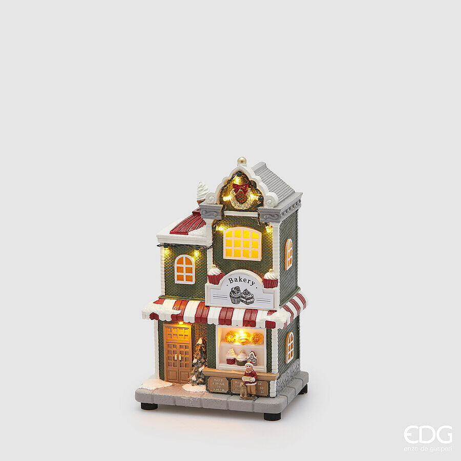 Décoration de Noël EDG Enzo De Gasperi Boutique H 24 cm l 14,5 cm l 11 cm Musique Led Vert Rouge