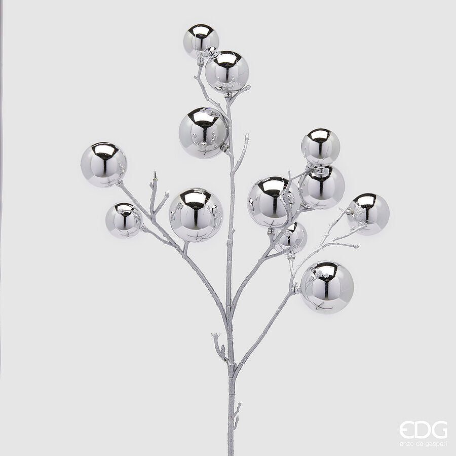Décoration de Noël EDG Enzo De Gasperi PalleMix Branche X 12 H 53 cm Argent clair