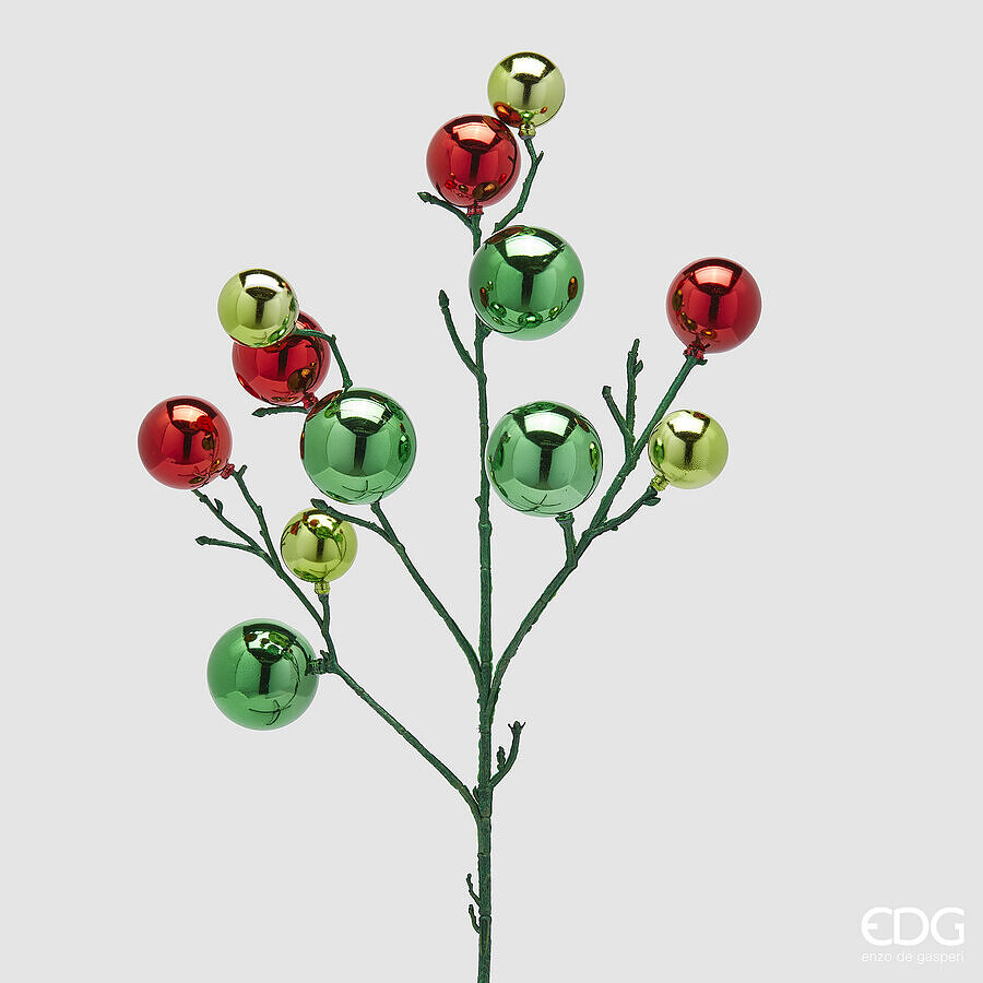 Décoration de Noël EDG Enzo De Gasperi PalleMix Branche X 12 H 53 Cm Vert Rouge
