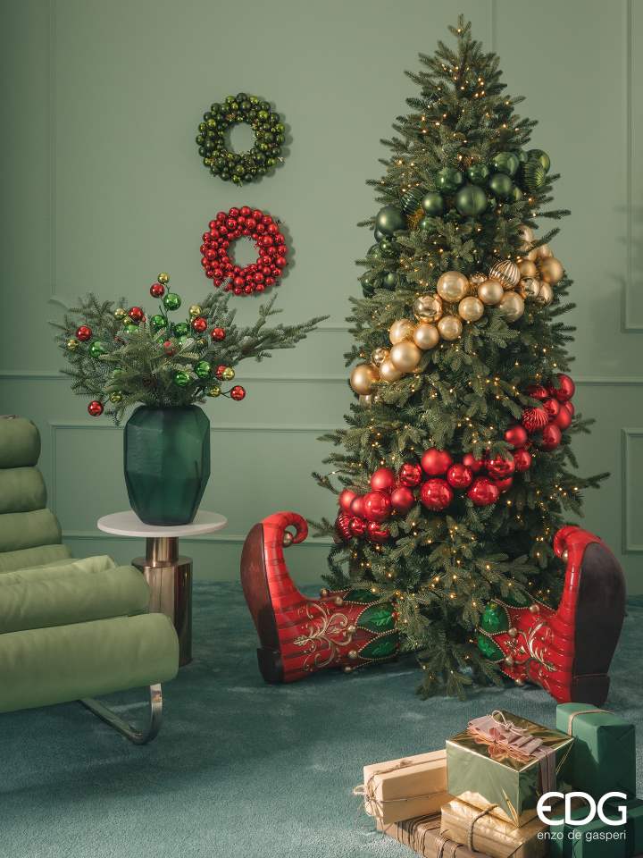 Décoration de Noël EDG Enzo De Gasperi PalleMix Branche X 12 H 53 Cm Vert Rouge