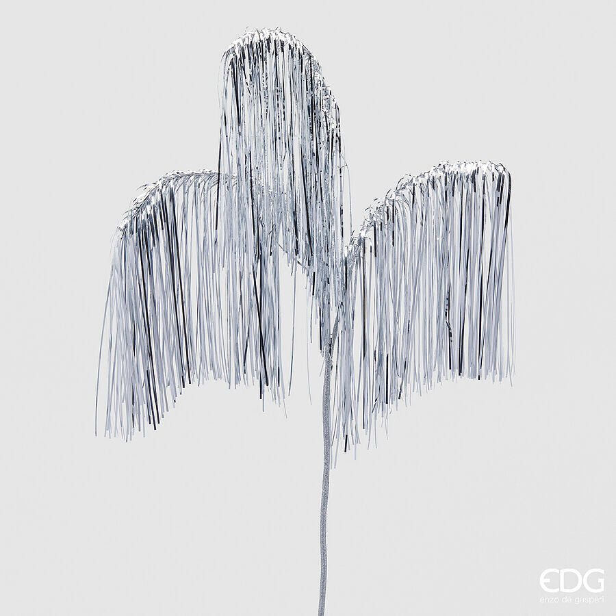 Décoration de Noël EDG Enzo De Gasperi Franges Branche X 3 H 103 Argent