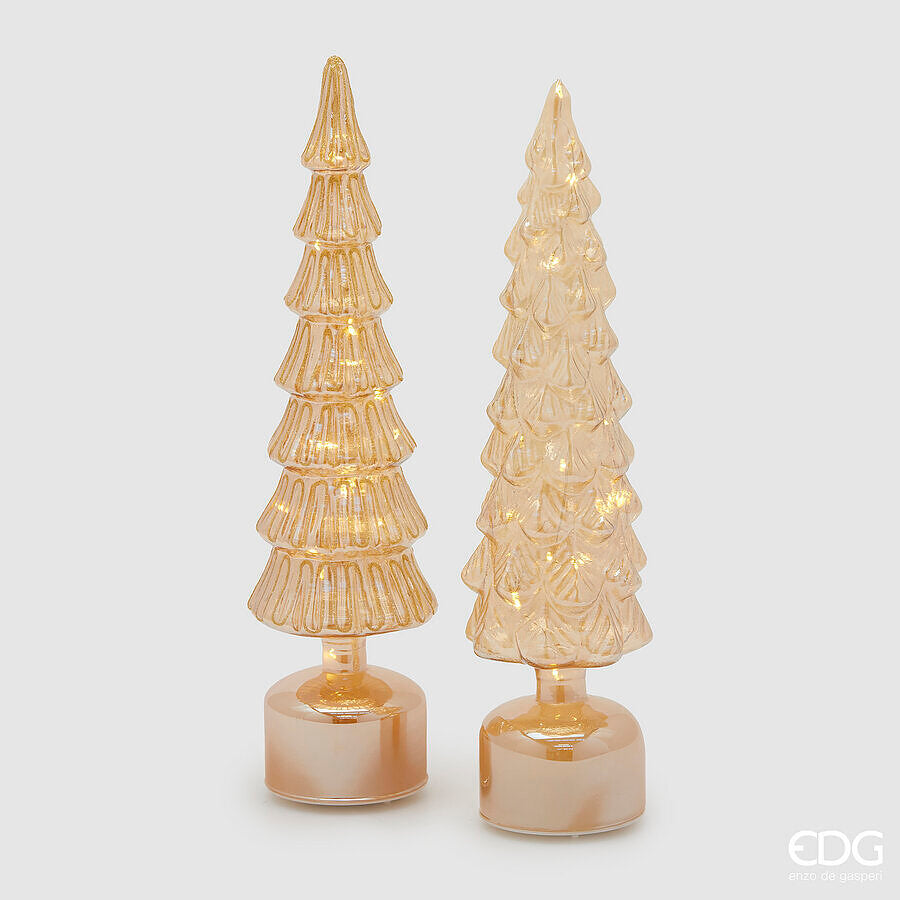 EDG_Enzo De Gasperi Décoration de Noël Pin Torsadé H 40,5 Cm D 9 Cm Mov. Led Or 1 Pc