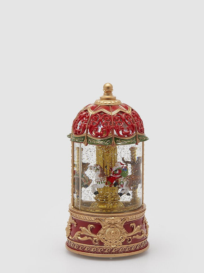 EDG Enzo De Gasperi Décoration de Noël Carrousel H 23 cm P 11,5 cm Musique Mobile Led Multicolore