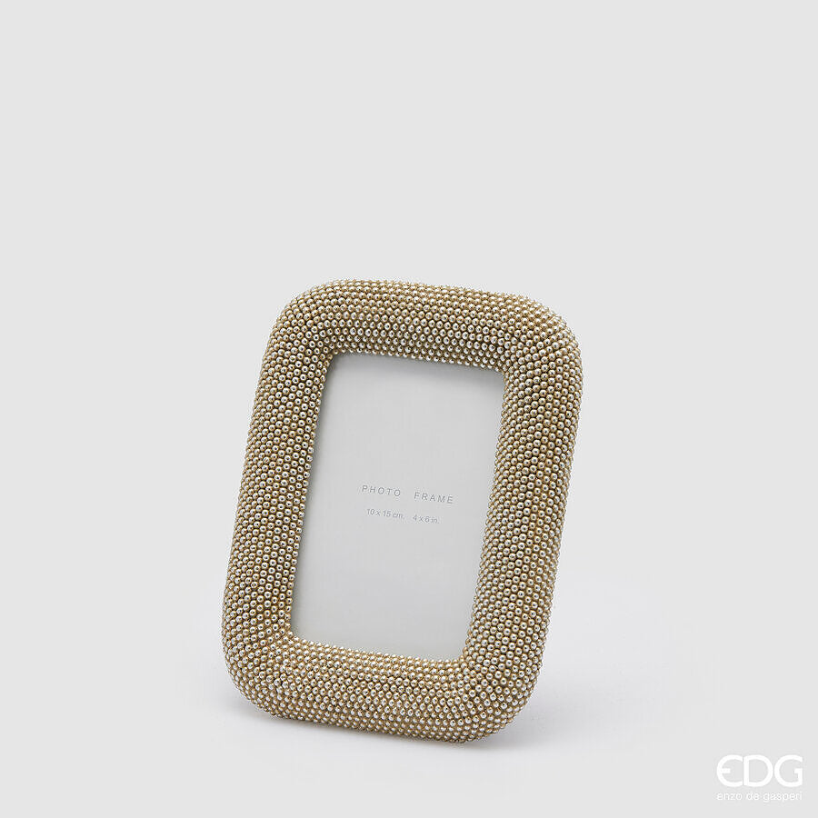 Cadre photo rectangulaire en perles EDG Enzo De Gasperi H 21 cm L 17 cm Platine