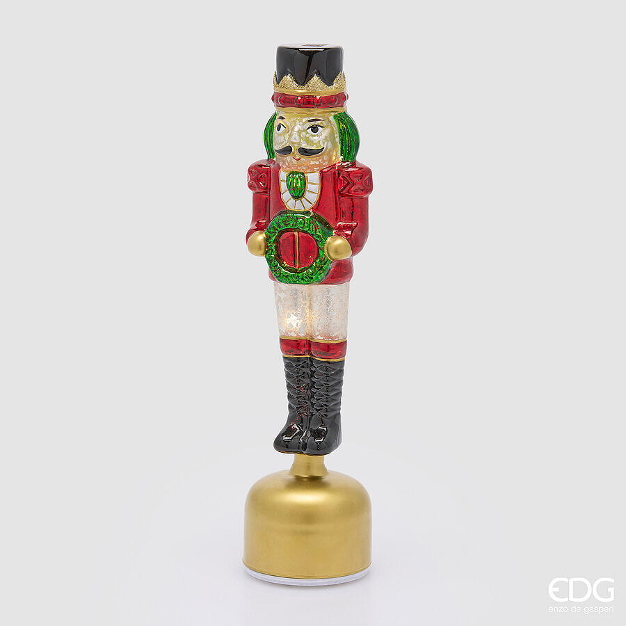 EDG Enzo De Gasperi Soldatino Twist Green Red avec MicroLED et Mouvement H36 Ø9 cm – Décoration de Noël