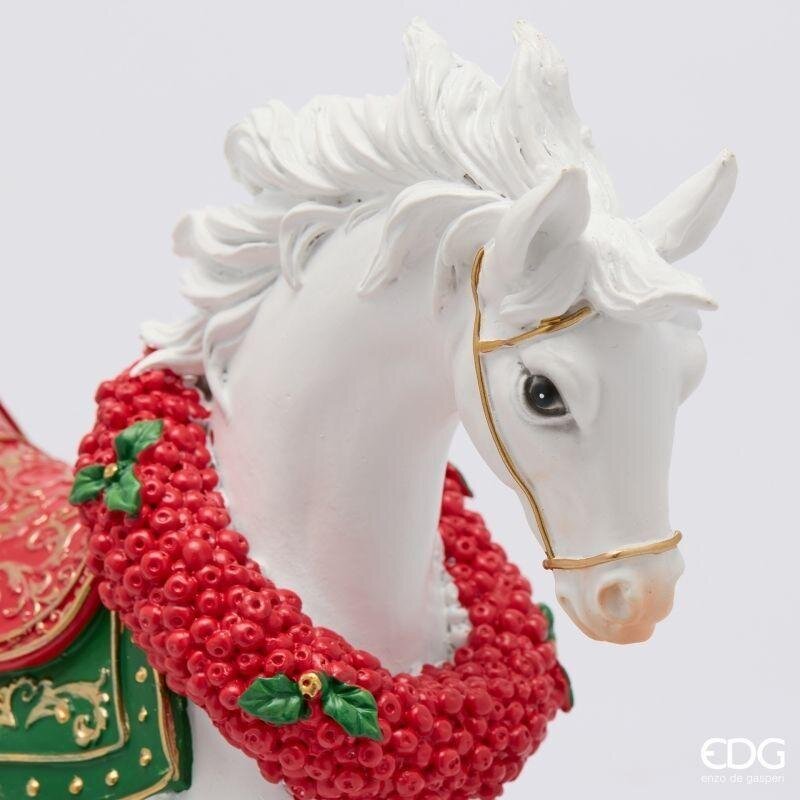 EDG Enzo De Gasperi Cavallo a Dondolo Natalizio H30,5x32,5x9 cm Bianco Rosso – Decorazione di Natale