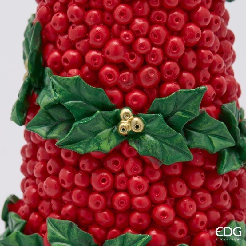 EDG Enzo De Gasperi Sapin de Noël avec Nœud H48 cm Vert Rouge – Décoration de Noël