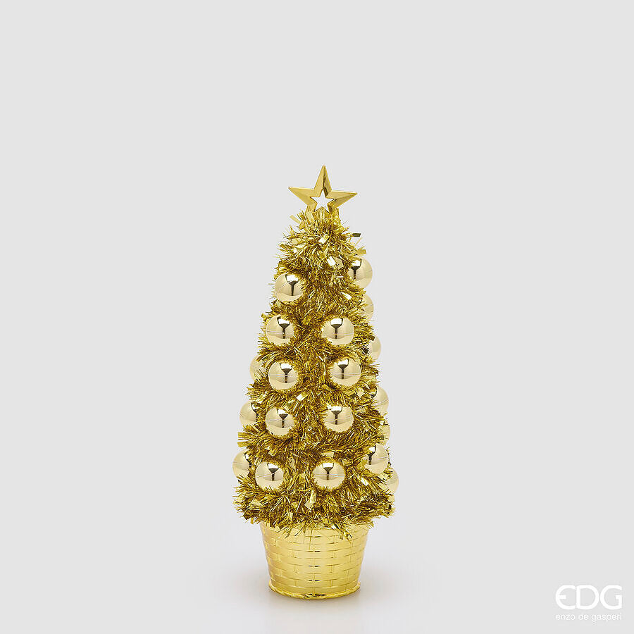 EDG Enzo De Gasperi Décoration Sapin avec Boules Gold H35 Ø13 cm – Décoration de Noël