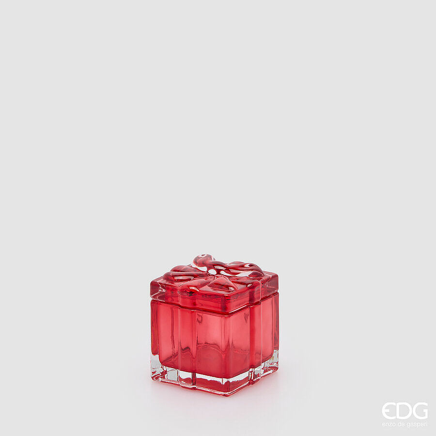 EDG Enzo De Gasperi Boîte Décorativeique Cadeau Rouge H5 Ø6 cm – Décoration de Noël