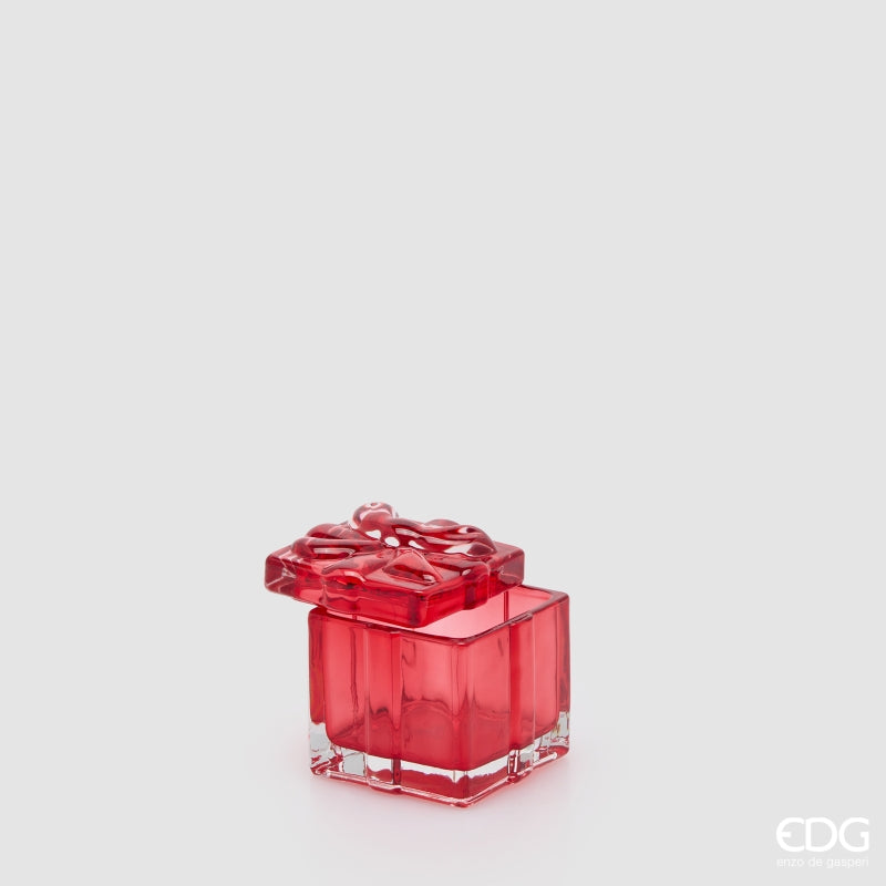 EDG Enzo De Gasperi Boîte Décorativeique Cadeau Rouge H5 Ø6 cm – Décoration de Noël