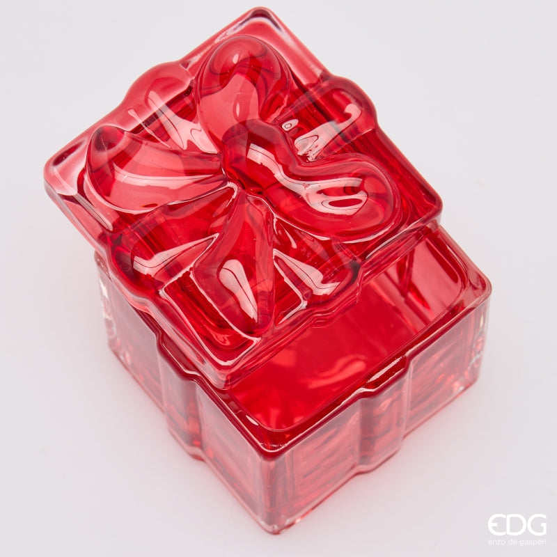 EDG Enzo De Gasperi Boîte Décorativeique Cadeau Rouge H5 Ø6 cm – Décoration de Noël