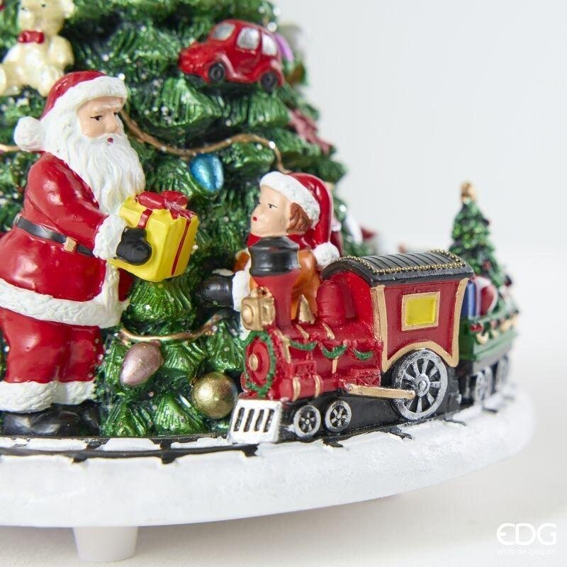 EDG Enzo De Gasperi Carillon Natalizio Trenino con Pino H17 Ø15,5 cm Verde – Decorazione di Natale