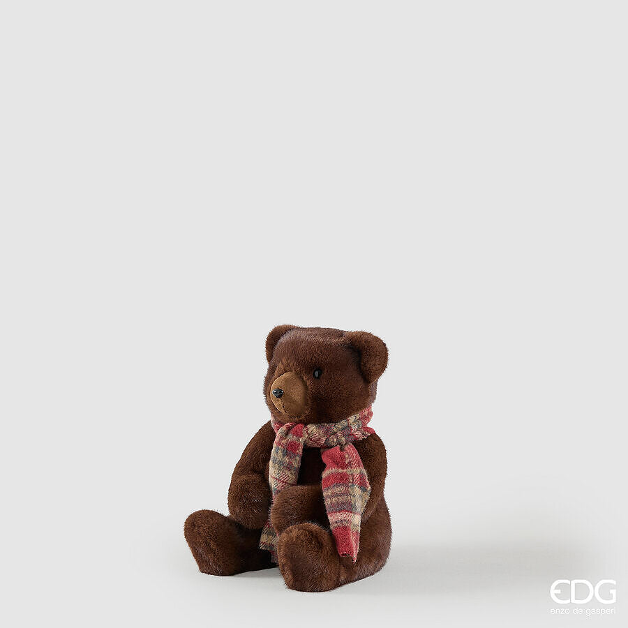 EDG Enzo De Gasperi Orsetto Natalizio H30x25x21 cm Marrone – Decorazione di Natale