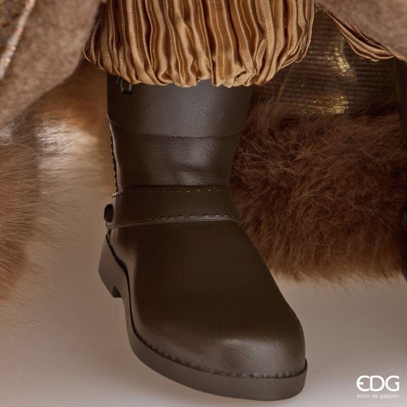 EDG Enzo De Gasperi Babbo Natale con Mantello Platino H77 cm in Poliresina – Decorazione Natalizia