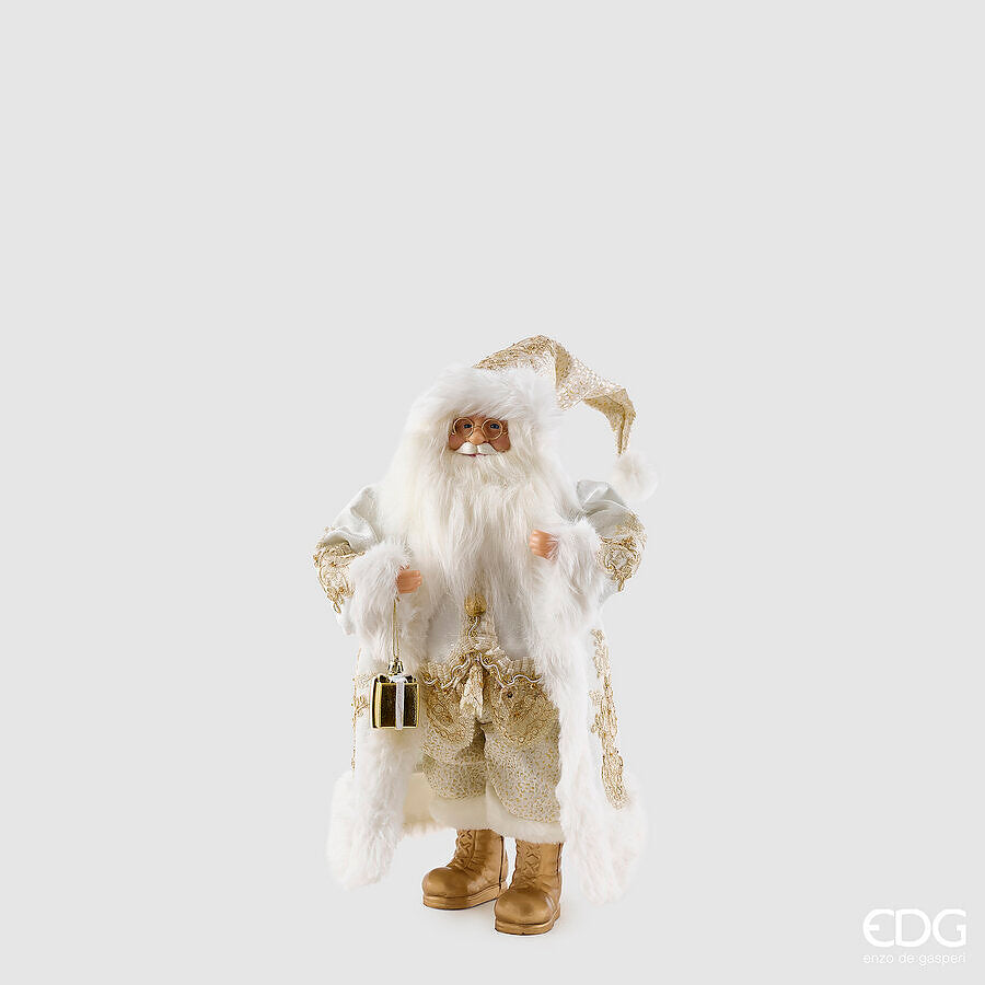 EDG Enzo De Gasperi Décoration Père Noël White Gold H46 cm – Décoration de Noël