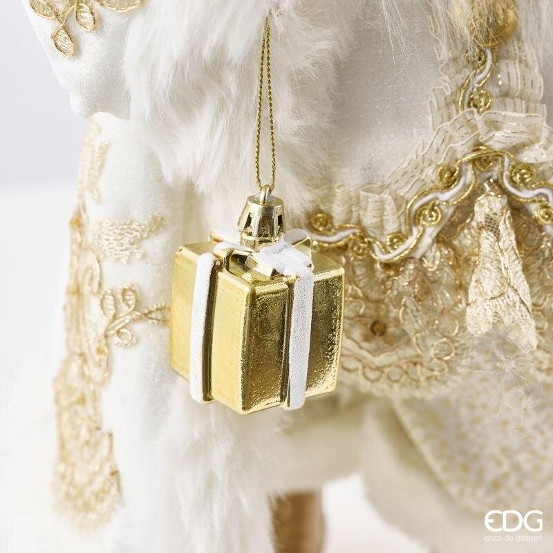 EDG Enzo De Gasperi Décoration Père Noël White Gold H46 cm – Décoration de Noël