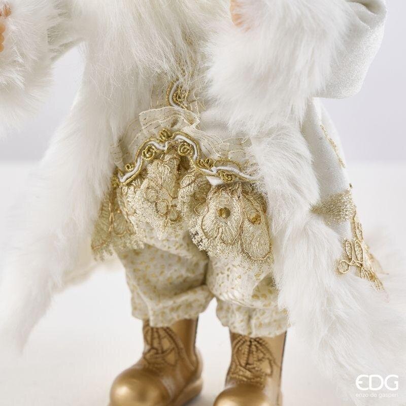 EDG Enzo De Gasperi Décoration Père Noël White Gold H31 cm – Décoration de Noël