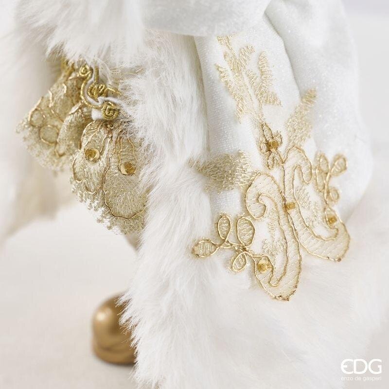 EDG Enzo De Gasperi Décoration Père Noël White Gold H31 cm – Décoration de Noël