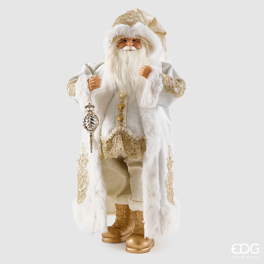 EDG Enzo De Gasperi Décoration Père Noël White Gold H82 cm – Décoration de Noël