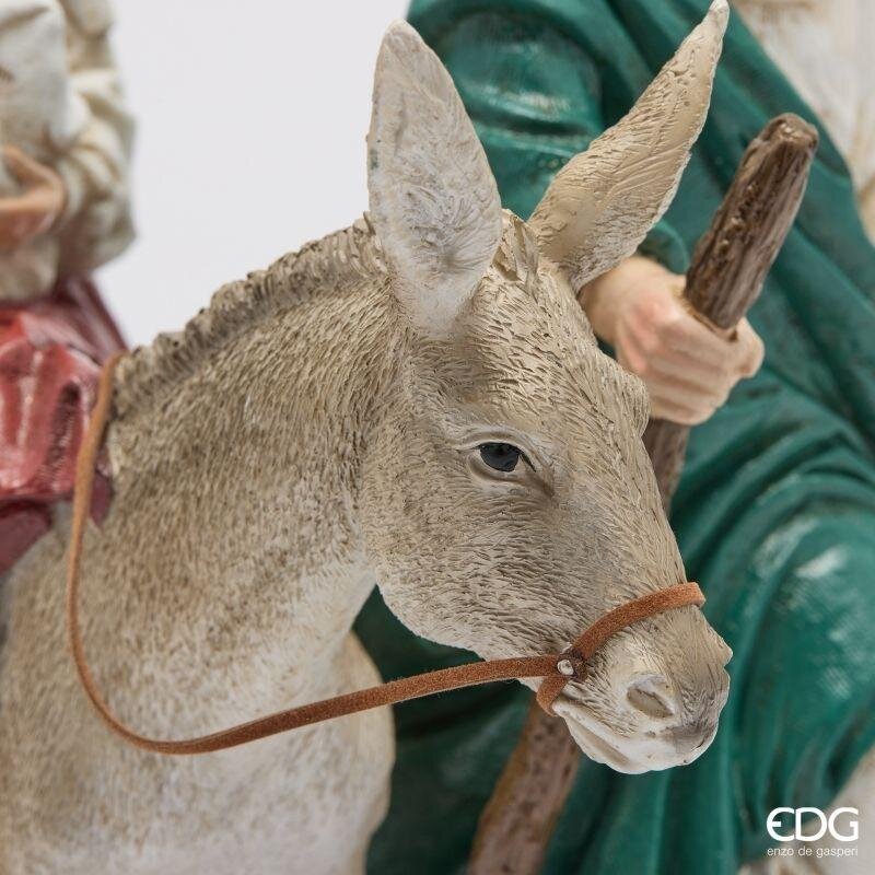 EDG Enzo De Gasperi Natività Natalizia H32x29x20 cm Verde Rosso – Decorazione di Natale