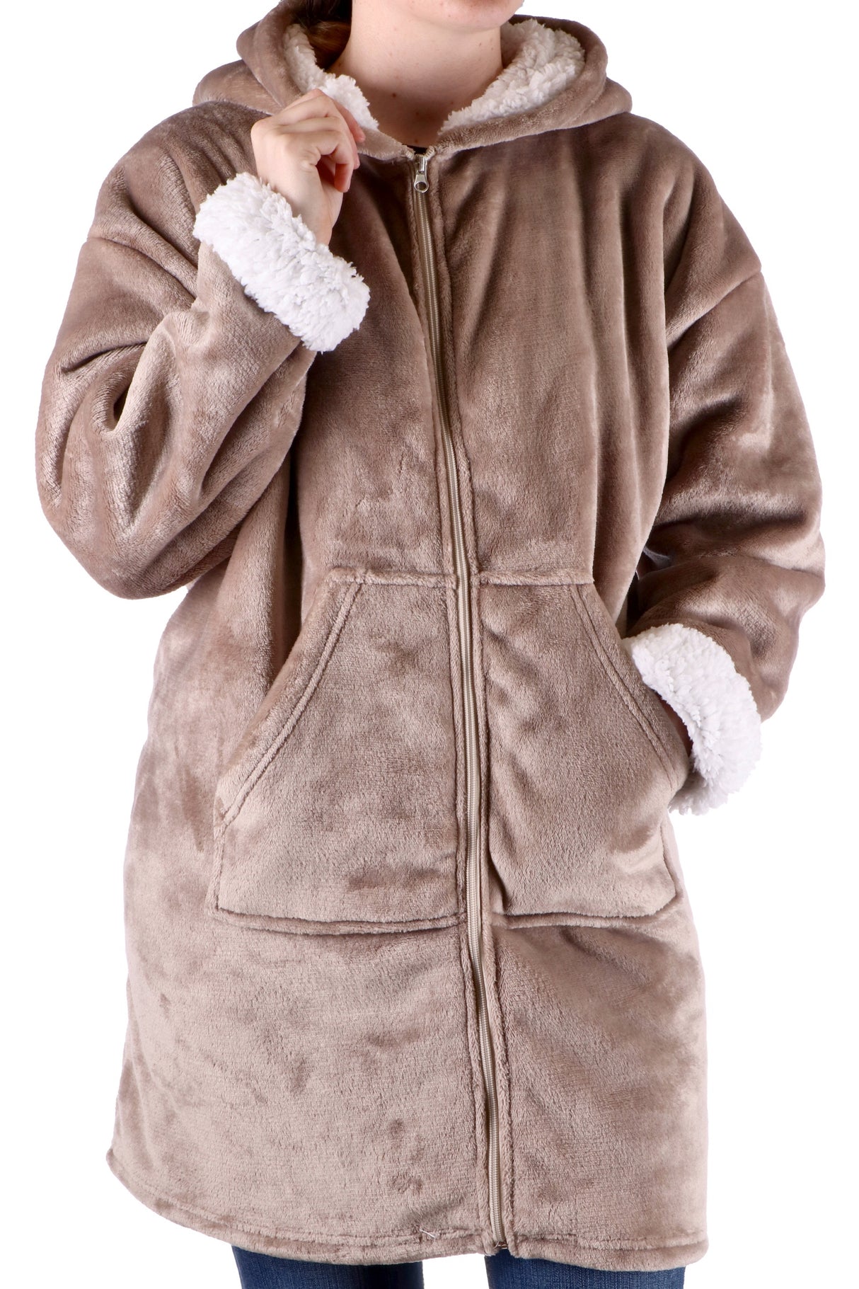 regalo italiano regalo italiano felpa natale plaid flanella sherpa ass bianco grigio marrone 1 pz ean 8021785858640