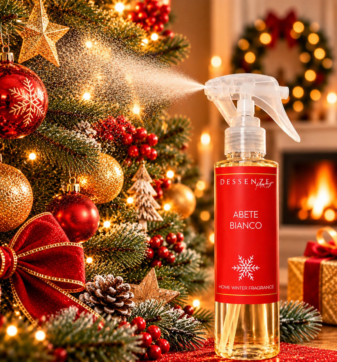 DESSENZE Parfum pour Sapin de Noël Christmas Spray Sapin Blanc 100 ml – Spray Parfumé de Noël