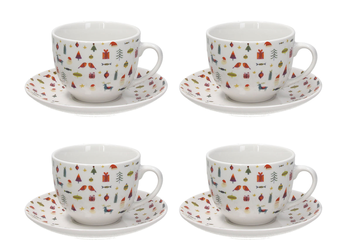 tognana tognana servizio natale 4 tazze cappuccino con piattino atollo candy bianco rosso ean 8056444339529