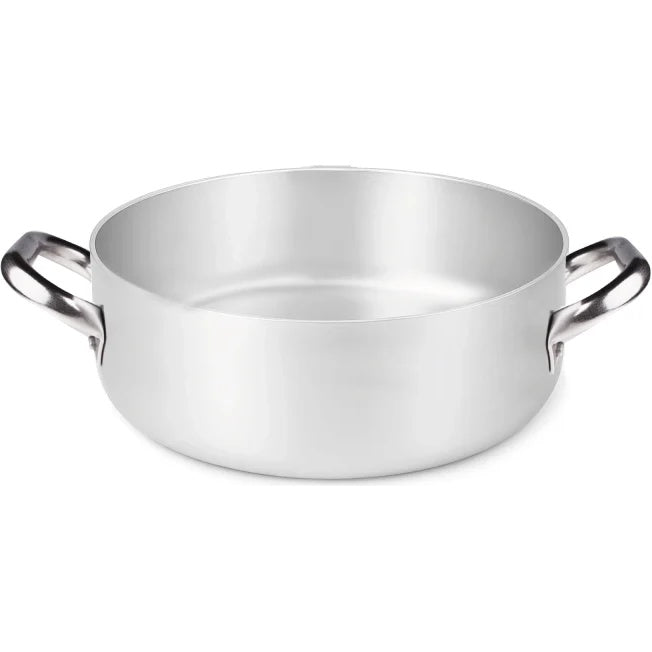AGNELLI Faitout bas aluminium fond induction 2 poignées D 32 cm