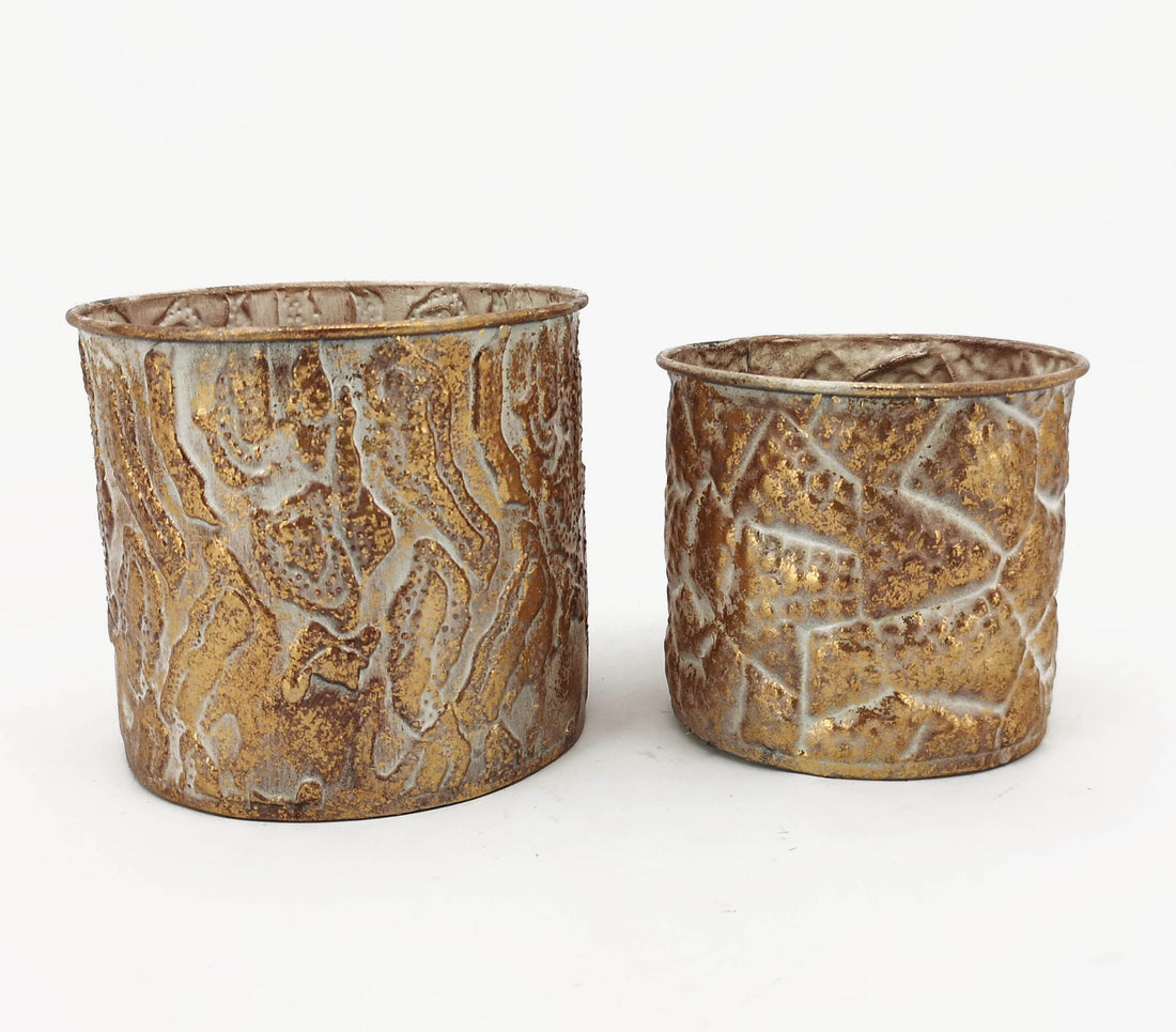Coffret Vimin Vases Caspò D 8 Cm H 7 Cm; D 10 cm H 9 cm Or rose 2 pièces