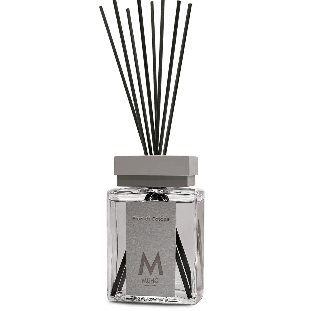 Muhà Luxe Diffuseur de Parfum d'Ambiance avec Bâtonnets Fleurs de Coton 1 000 ml
