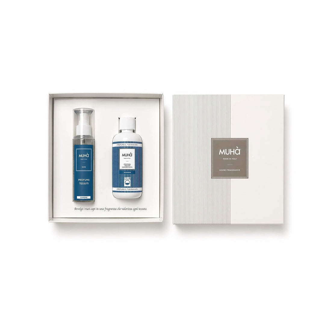 Muhà Set Regalo Profumatore Bucato Diamond 200 ml + Spray 125 ml – Idea Regalo