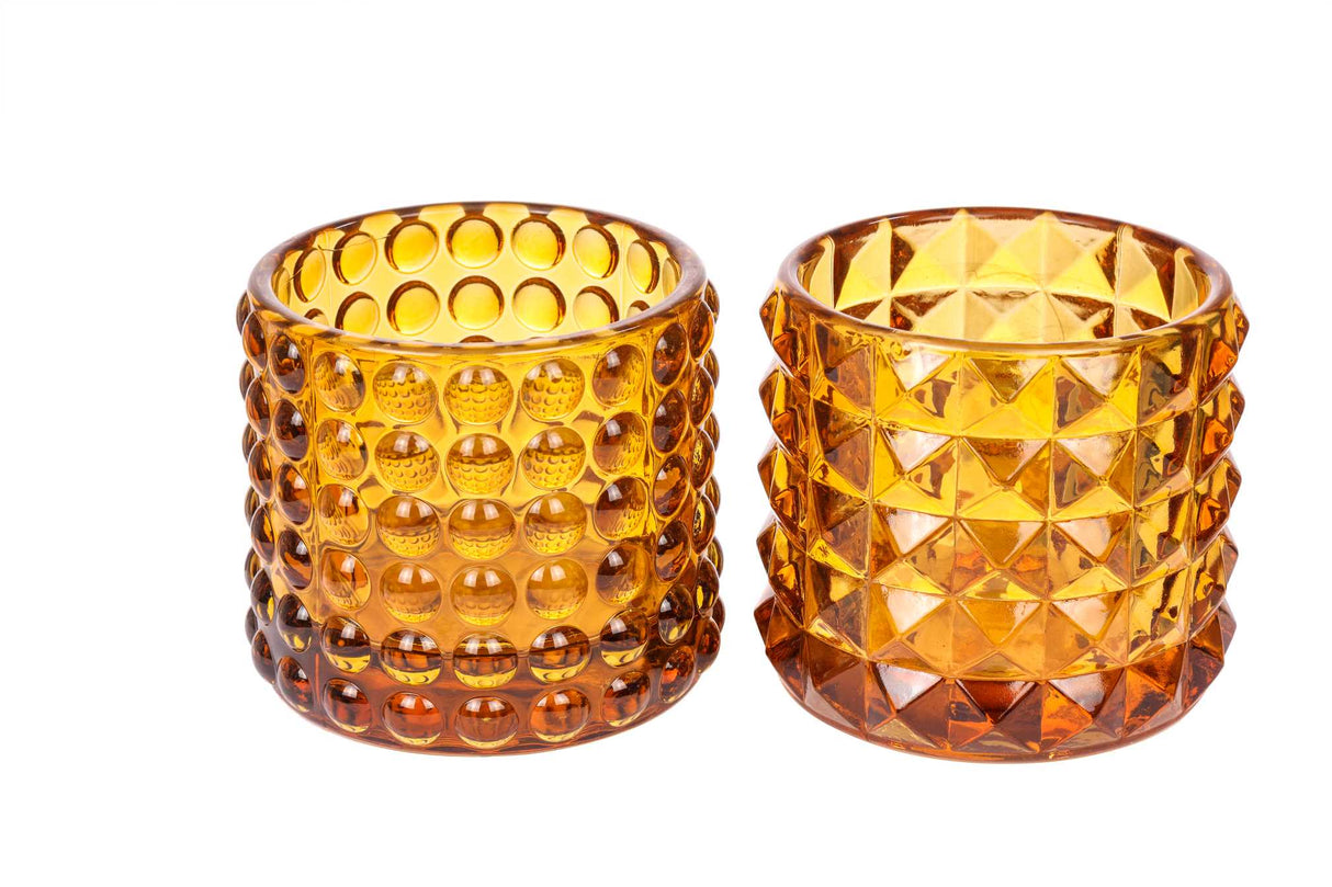 Pot en verre ARPIMEX D 9,5 cm H 8,5 cm Mix 2 pièces Marron