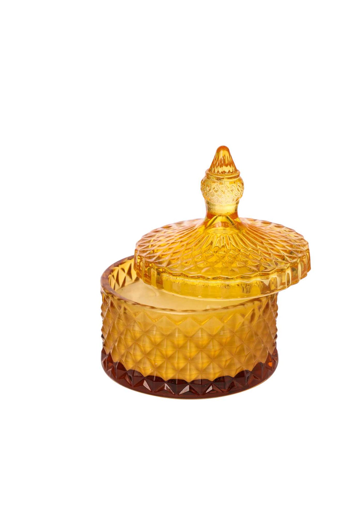 Pot en verre ARPIMEX avec cire D 10,5 cm H 13 cm Marron Bonbonnière