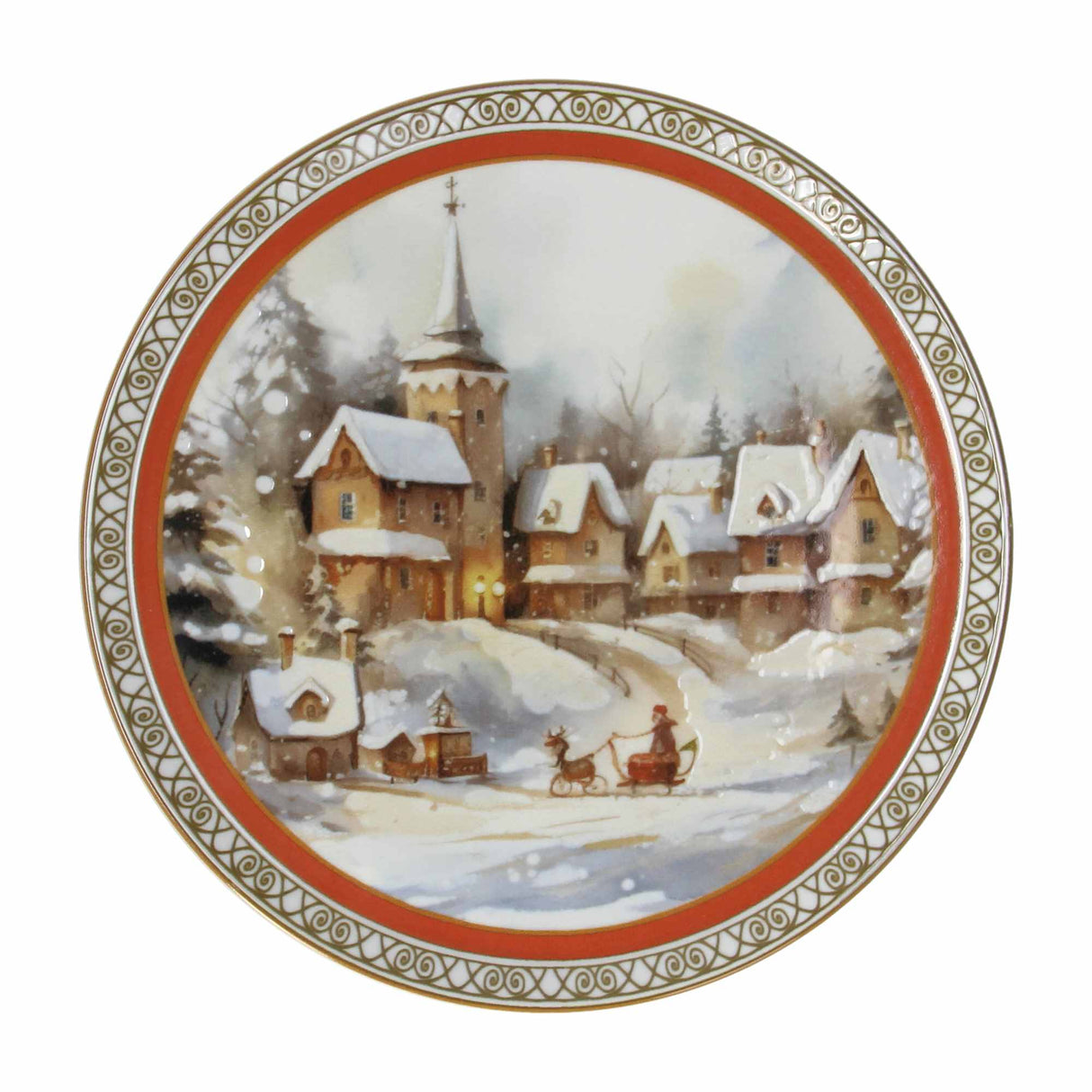 tognana tognana piatto panettone cinzia christmas village natale 31 cm porcellana multicolor ean 8056444070897