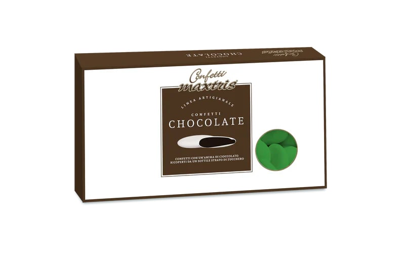 Maxtris Dragées Dragées Chocolat Noir Classique Vert 1 Kg