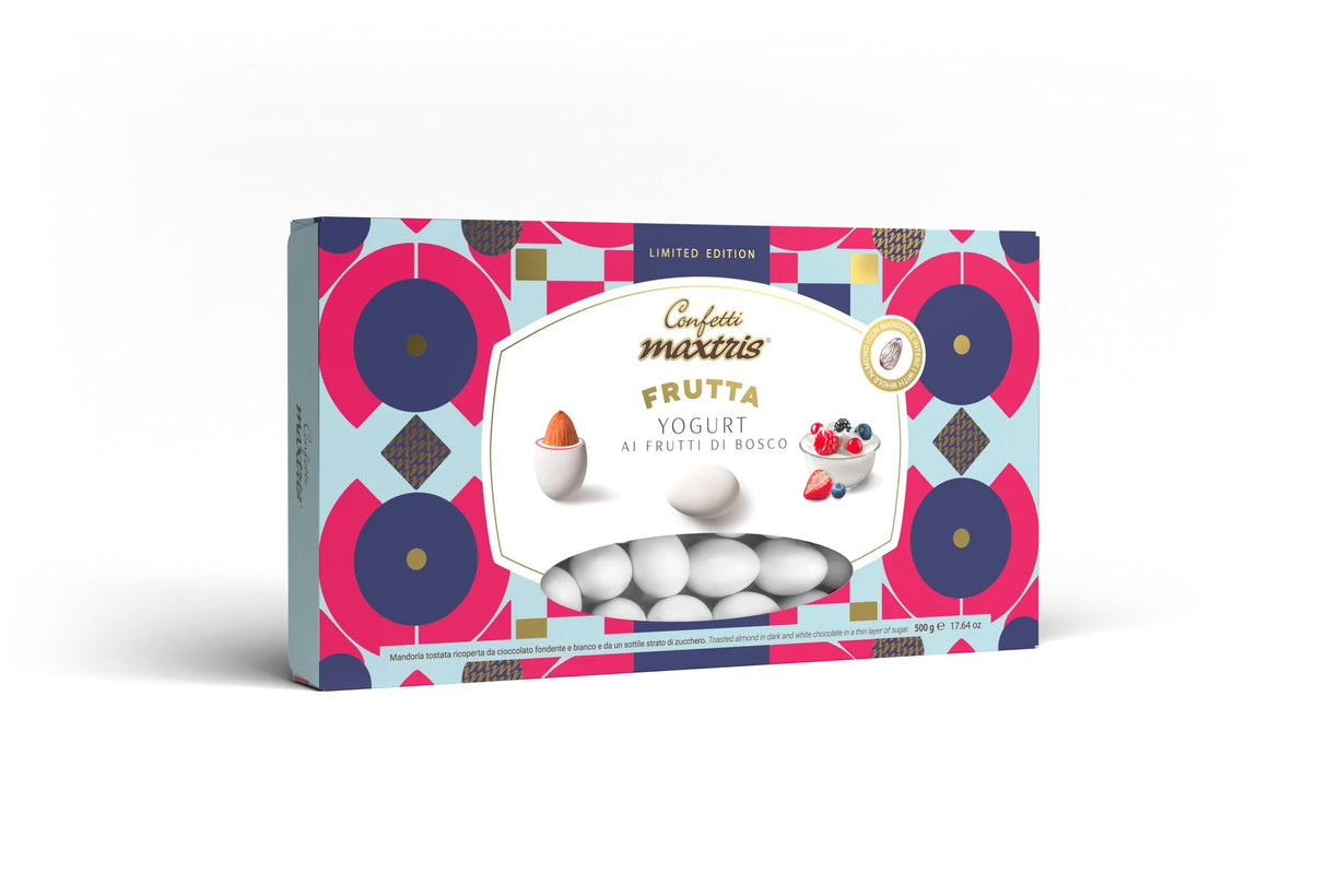 maxtris maxtris confetti ciocomandorla yogurt ai frutti di bosco 500 gr limited edition ean 8022470876444