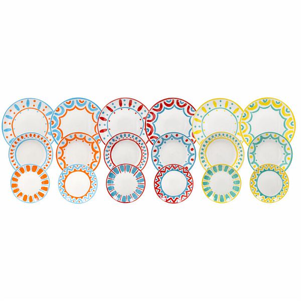 Service de table Tognana Madison Vietri 18 pièces en porcelaine multicolore