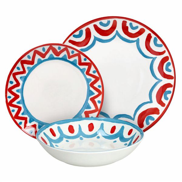 Service de table Tognana Madison Vietri 18 pièces en porcelaine multicolore