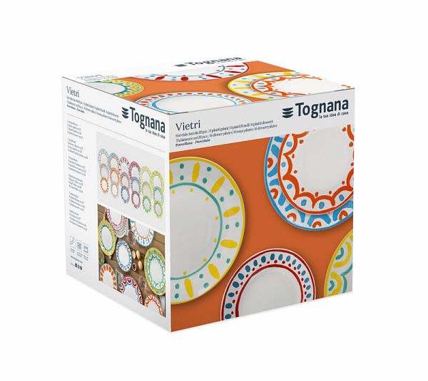 Service de table Tognana Madison Vietri 18 pièces en porcelaine multicolore