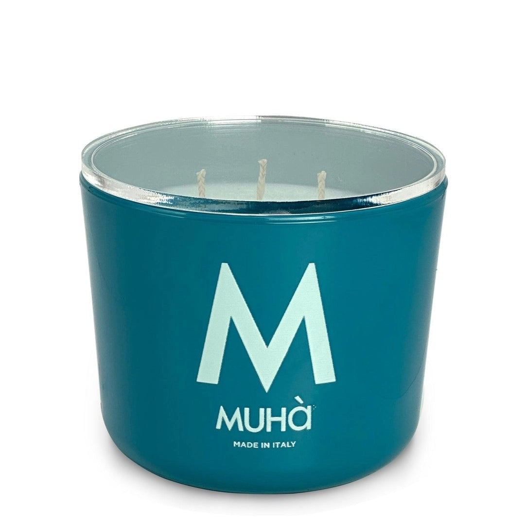 Muhà Bougie Parfumée Menthe et Santal 270 g Ø8,9xH9,5 cm – Bougie Aromatique Décorative pour la Maison et Idée Cadeau