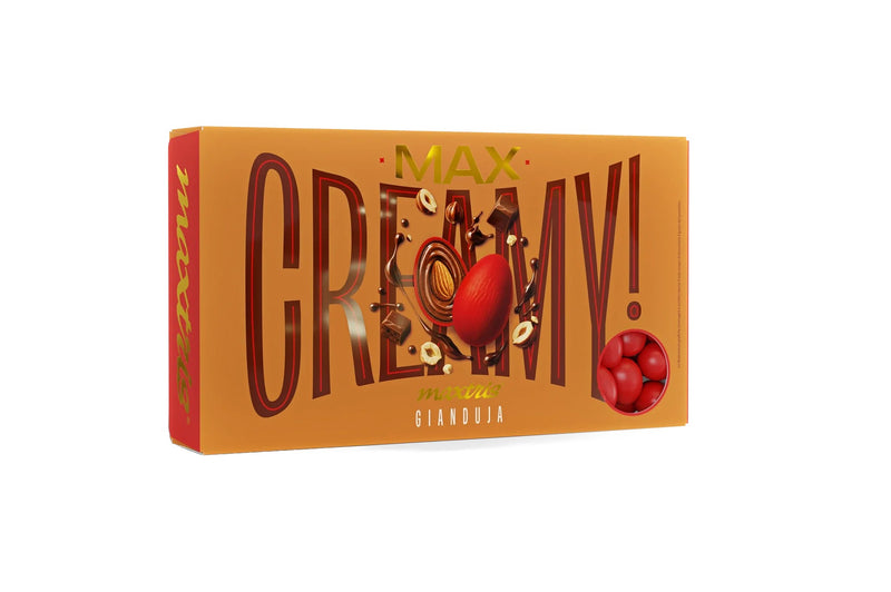 Maxtris Confetti Creamy Max Gianduia Rossi 1 kg – Confetti Golosi al Gusto Gianduia per Matrimoni, Cerimonie, Feste e Confettate