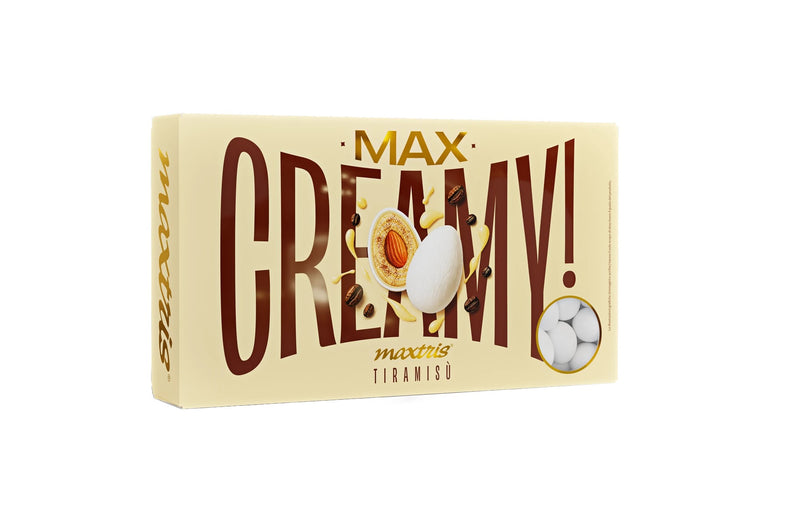 Maxtris Dragées Creamy Max Goût Tiramisu Blanches 1 kg – Dragées Gourmandes au Tiramisu pour Mariages, Cérémonies, Fêtes et Dragéifiage