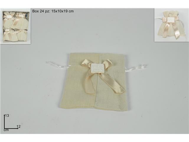 DUE ESSE DISTRIBUZIONI Sac à Confettis Souvenir en Tissu 24 Pièces