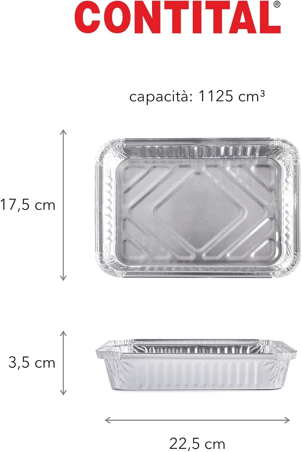 Conteneurs en aluminium Contital R29L 4 portions 225 x 175 mm 100 pièces