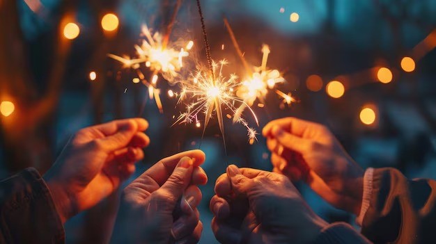 Bougie feu d'artifice magique The Spinning Wheel de Noël 17 cm, 10 pièces