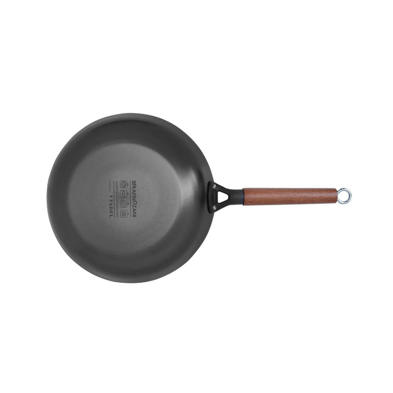 Zani Serafino Poêle 5 Padel en Fer D 24 Cm avec Manche en Bois