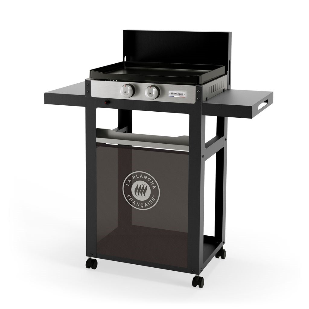 le marquier le marquier plancha francaise gas con carrello coperchio e portaspezie acciaio ean 3339380161122