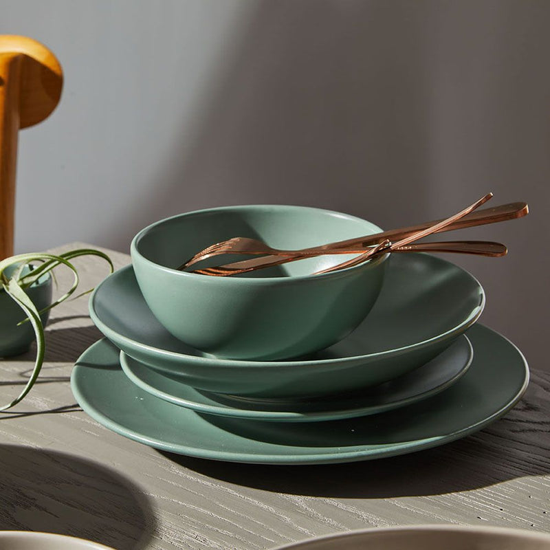 Tognana Ritual Super Strong Piatto Piano in Stoneware Verde Ø26xH2,5 cm – Piatto Resistente in Gres per la Tavola